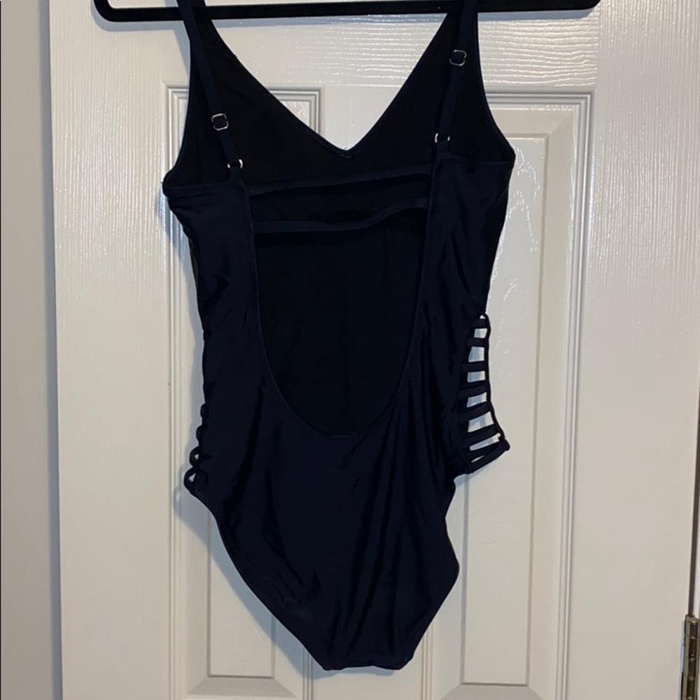 Black open back one piece bathing suit - Picture 4 of 7